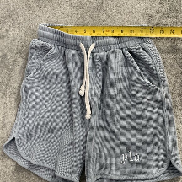 YoungLA Shorts Mens Small Blue Waffle Knit Relaxed Loungewear Workout 127 - Picture 3 of 9
